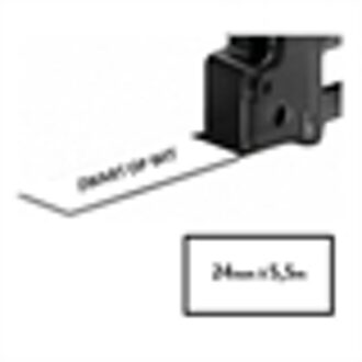 Dymo S0773830 / 1734523 IND Rhino tape permanent polyester zwart op wit 24mm (huismerk)