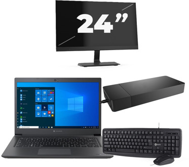 Dynabook Dynabook Tecra A40-G - Intel Core i3-8e Generatie - 14 inch - 8GB RAM - 256GB SSD - Windows 11 Home + 1x 24 inch Monitor