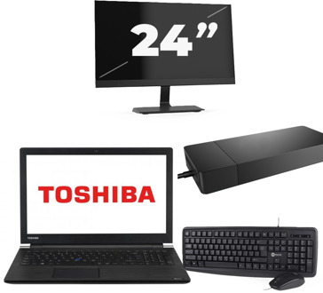 Dynabook Satellite Pro A50-EC - Intel Core i3-8e Generatie - 15 inch - 8GB RAM - 256GB SSD - Windows 11 Home + 1x 24 inch Monitor Zwart - small