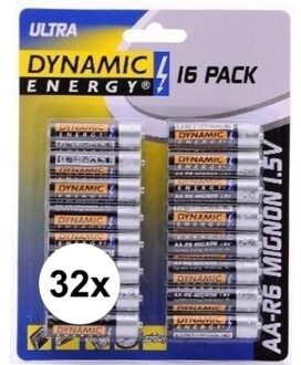Dynamic Energry LR6 AA batterijen 32 stuks