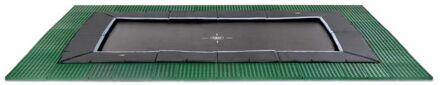 Dynamic groundlevel trampoline 305x519cm met Freezone veiligheidstegels - zwart