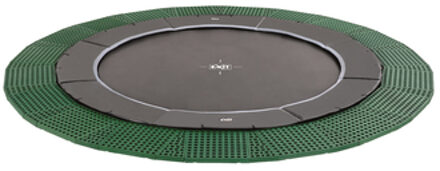 Dynamic groundlevel trampoline ø366cm met Freezone veiligheidstegels - zwart