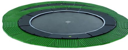 Dynamic groundlevel trampoline ø427cm met Freezone veiligheidstegels - zwart