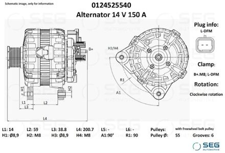 Dynamo Renault 150A 0124525540