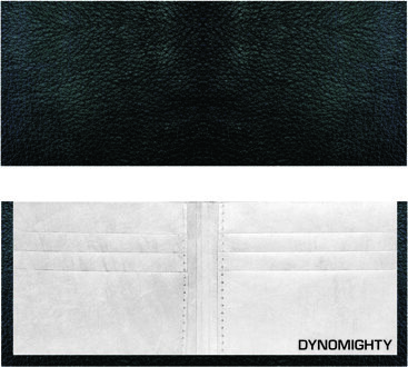 Dynomighty Design Dynomighty Tyvek Billfold - Black Leather Zwart - 90 x 115 mm