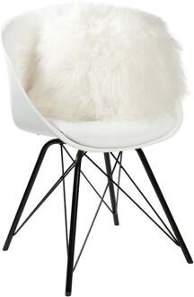 Dyreskinn Kussen Schapenvacht 40 x 40 cm - Wit