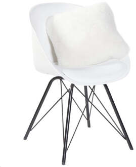 Dyreskinn Kussen Schapenvacht Wit - Kort