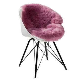 Dyreskinn Schapenvacht IJslands - Donkerroze kort - 100 x 65cm