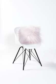 Dyreskinn Sierkussen schapenvacht IJslands - Lichtroze - 35 x 35cm