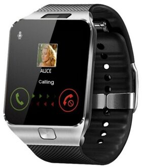 DZ09 Smart Horloge 1.54 Inch Led Sociale Call Remote Stappenteller Bluetooth Slimme Horloge Ondersteuning Sim Tf-kaart Voor Android ios zwart zilver
