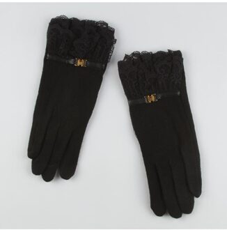 Dzntel Dacht Voelde Handschoenen Kleur: Zwart Maat: Standaard