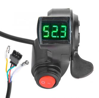 E-Bike Thumb Throttle Voltage Display Schakelaar Handvat Vinger Throttle Elektrische Fiets Vinger Throttle met Power LED Display
