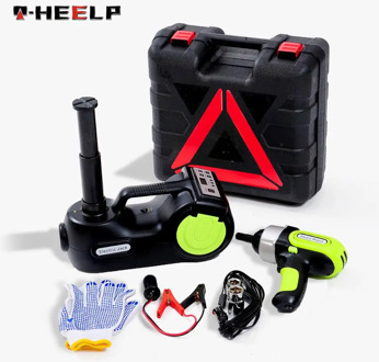 E-HEELP 3 in 1 Car Electric Hydraulic Jack with Inflator Pump LED Electric Impact Wrench Multifunctional Digital Jack A03