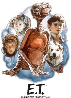 E.T. Geschilderd Portret T-shirt - Wit - L