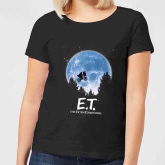 E.T. Maan Silhouet Dames T-shirt - Zwart - 3XL
