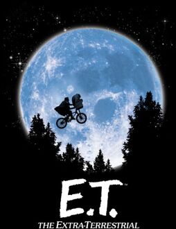E.T. Maan Silhouet T-shirt - Zwart - XL