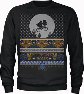 E.T. Phone Home Kersttrui - Zwart - L