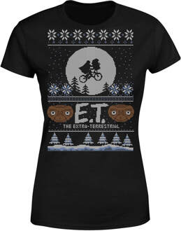 E.T. the Extra-Terrestrial Christmas Women's T-Shirt - Black - 3XL Zwart