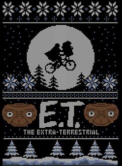 E.T. the Extra-Terrestrial Kerst T-shirt - Zwart - XL