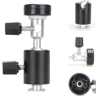 E Type Metalen Flash Beugel Universele Shoe Speedlite Paraplu Houder Met 1/4 "Tot 3/8" Schroef Mount Swivel adapter Light Stand C01