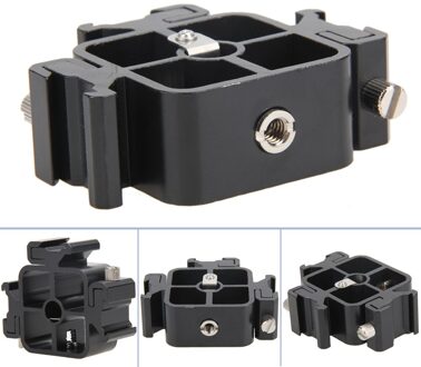 E Type Metalen Flash Beugel Universele Shoe Speedlite Paraplu Houder Met 1/4 "Tot 3/8" Schroef Mount Swivel adapter Light Stand Three 02