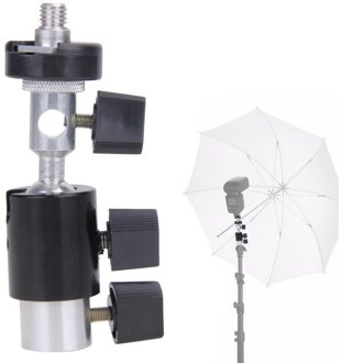 E Type Metalen Flash Beugel Universele Shoe Speedlite Paraplu Houder Met 1/4 "Tot 3/8" Schroef Mount Swivel adapter Light Stand
