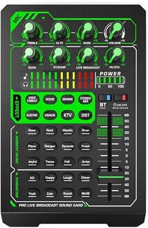 E1 Geluidskaart, Live Mixer Geluidskaart, Voor Pc Podcast Gaming Tiktok Dj