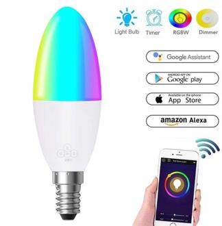 E14 E27 B22 E26 Smart Wifi Led Lamp Voor Alexa Google Thuis Voice Control Lamp Ultra Laag Stroomverbruik Led smart Kaars Lamp 01 E14