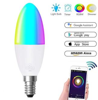 E14 E27 B22 E26 Smart Wifi Led Lamp Voor Alexa Google Thuis Voice Control Lamp Ultra Laag Stroomverbruik Led smart Kaars Lamp 02 E27