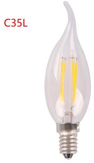 E14 Led Kaars Lamp Edison Led Lamp 220V 4W 8W 12W Vintage Gloeidraad Licht C35 C35L energiebesparing Bombillas Voor Kroonluchter Licht C35L / 3W / Cold wit