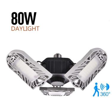 E26/80 W Triple Glow Vervormbare Garage gloeilampen met Motion sense LED Licht Plafond Licht voor Magazijn Studio voetbal veld 80W Motion sense B