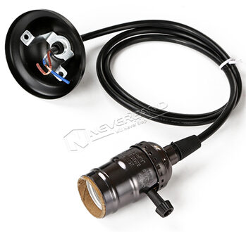 E27 110 V/220 V Lamp Schroef Socket Base Retro Edison Lamp Base Holder Hanger Lamp Licht Met Schakelaar koord Pearl zwart