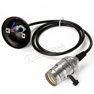 E27 110 V/220 V Lamp Schroef Socket Base Retro Edison Lamp Base Holder Hanger Lamp Licht Met Schakelaar koord zilver