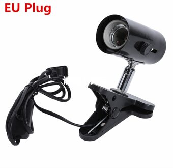 E27 Base Lamp Clip Houder Flexibele Licht Clip Met Aan Uit Schakelaar Lamphouder Voor Bureaulamp Reptielen Led-lampen base Eu/Us Plug EU plug zwart