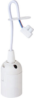 E27 Fitting/Houder - Verhuisfitting - Kunststof Wit 15cm Draad