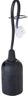 E27 Fitting/Houder - Verhuisfitting - Kunststof Zwart 15cm Draad