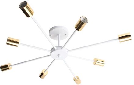 E27 Kroonluchters Licht Vintage Industriële verlichting Edison 8 Lichten Kroonluchter Armatuur Zwart Wit Niet Inbegrepen Lamp 85-265V