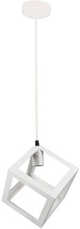 E27 Lamp Kooi Guard Plafond Vierkante Lamp Schaduw Voor Thuis Licht Moderne Nordic Retro Ijzer Lamp Decor Voor Woonkamer bar wit