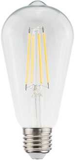 E27 LED Filament Lamp Edison ST64 - Energielabel A - 3.8 Watt - 806 Lumen - 2700K Warm Wit - Transparant glas