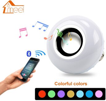 E27 LED Lamp 12 W RGB Muziek Dimbare Draadloze Bluetooth Lamp Kleurrijke Audio Speaker Licht Lamp met 24 Key afstandsbediening