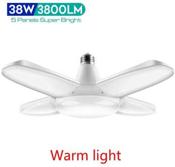 E27 Led Lamp Garage Licht 38W Vervormbare Plafondlamp Vier Verstelbare Led Vleugels Workshop Super Heldere Industriële Verlichting warm licht