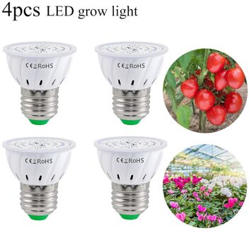 E27 Led Plant Groei Volledige Spectrum Lamp 80Leds 220V Hydrocultuur Plant Groei Lamp Ultraviolet Indoor Verlichting Plantengroei lamp 80 leds / E27