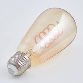 E27 LED-Rustika Curved Line 4W, 1.800K, amber