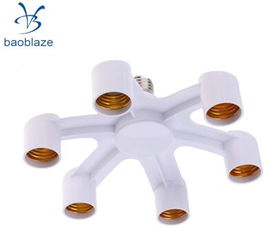 E27 Light Bulb Lamp Adapter Houder Converter Socket Base Splitter 3/4/5/6/7 In 1 6 in 1 E27