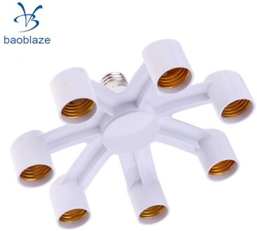 E27 Light Bulb Lamp Adapter Houder Converter Socket Base Splitter 3/4/5/6/7 In 1 7 in 1 E27