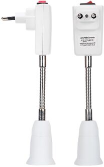 E27 Naar Eu Plug Lamphouder Converter Met Schakelaar On/Off 360 Graden Flexibele Uitgebreide Kabel 22 Cm