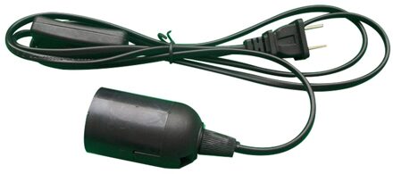 E27 Opknoping Licht Socket Eu/Us Plug Met 303 Schakelaar Draad 1.8 M Netsnoer Kabel 250V lamp Base Voor Led Lamp zwart / EU plug