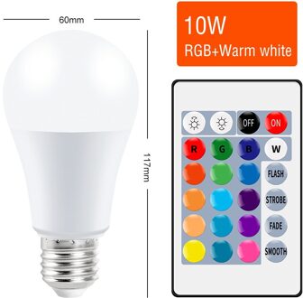E27 Smart Control Lamp Led Rgb Licht Dimbare 5W 10W 15W Rgbw Led Lamp Kleurrijke Veranderende Lamp led Lampada Rgbw Wit Decor Thuis RGB-warm-10W