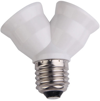 E27 Socket Base Extend Splitter Plug LampHolder Bulb Holder Dual Double Halogen Light Lamp Copper Contact Adapter Converter