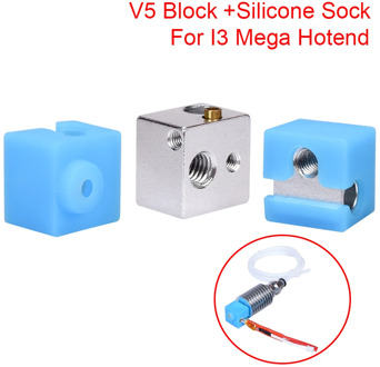 E3D V5 Heater Block V5 Silicone Sock For Original Anycubic I3 Mega/Chiron V5 Hotend Extruder 3D Printer Parts V5 Aluminum Block
